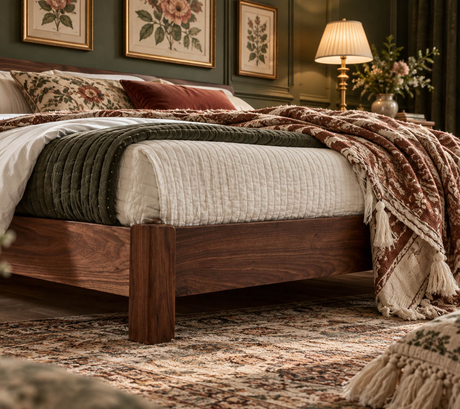 bedroom ideas victorian walnut tones